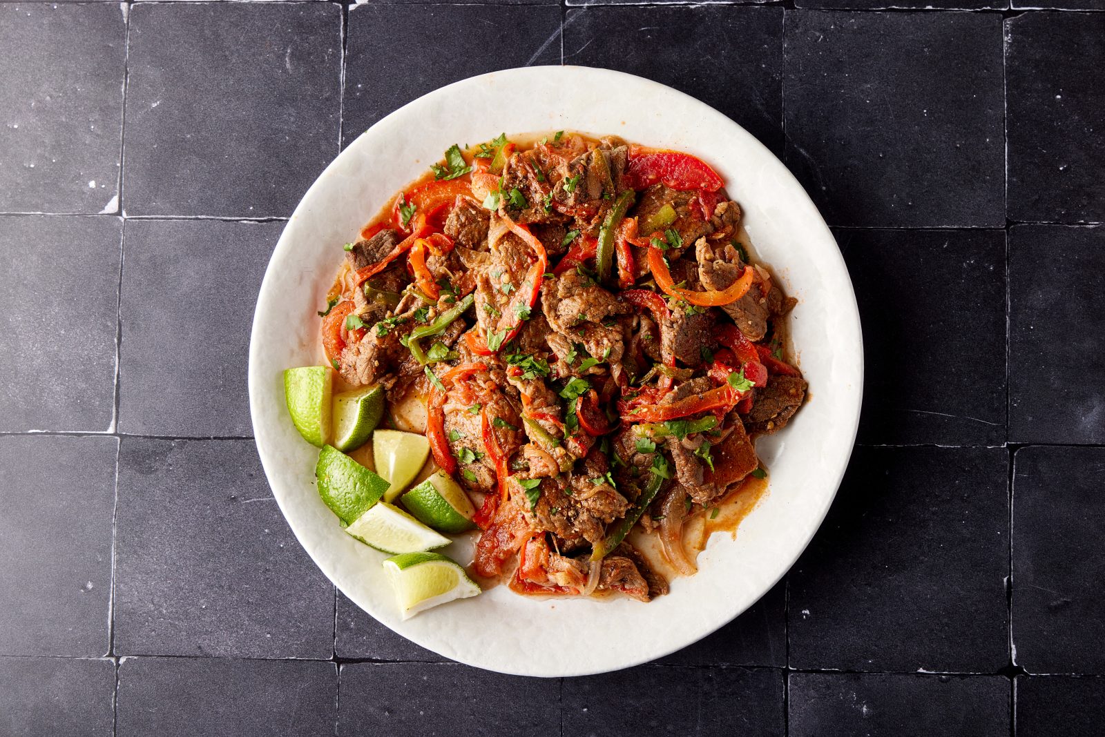 Mexican Cumin Spiced Beef Tomatoes Onion Peppers Puntas de Res a la Mexicana