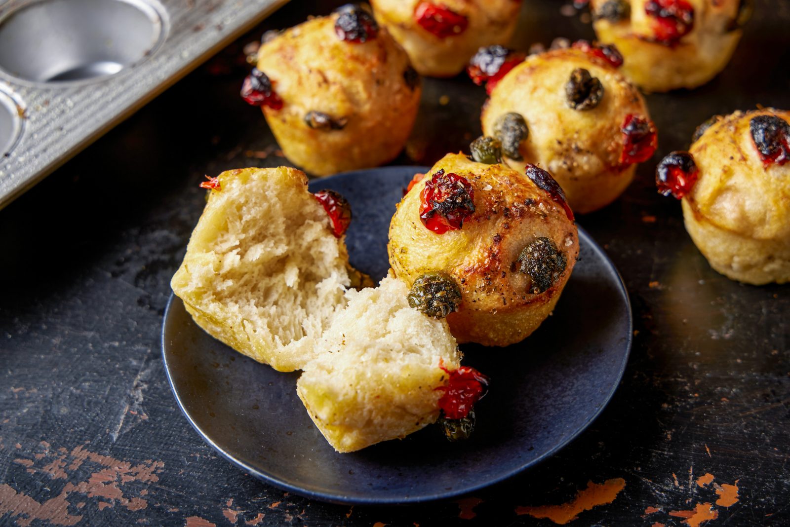 Mini Focaccia Tomatoes Green Olives