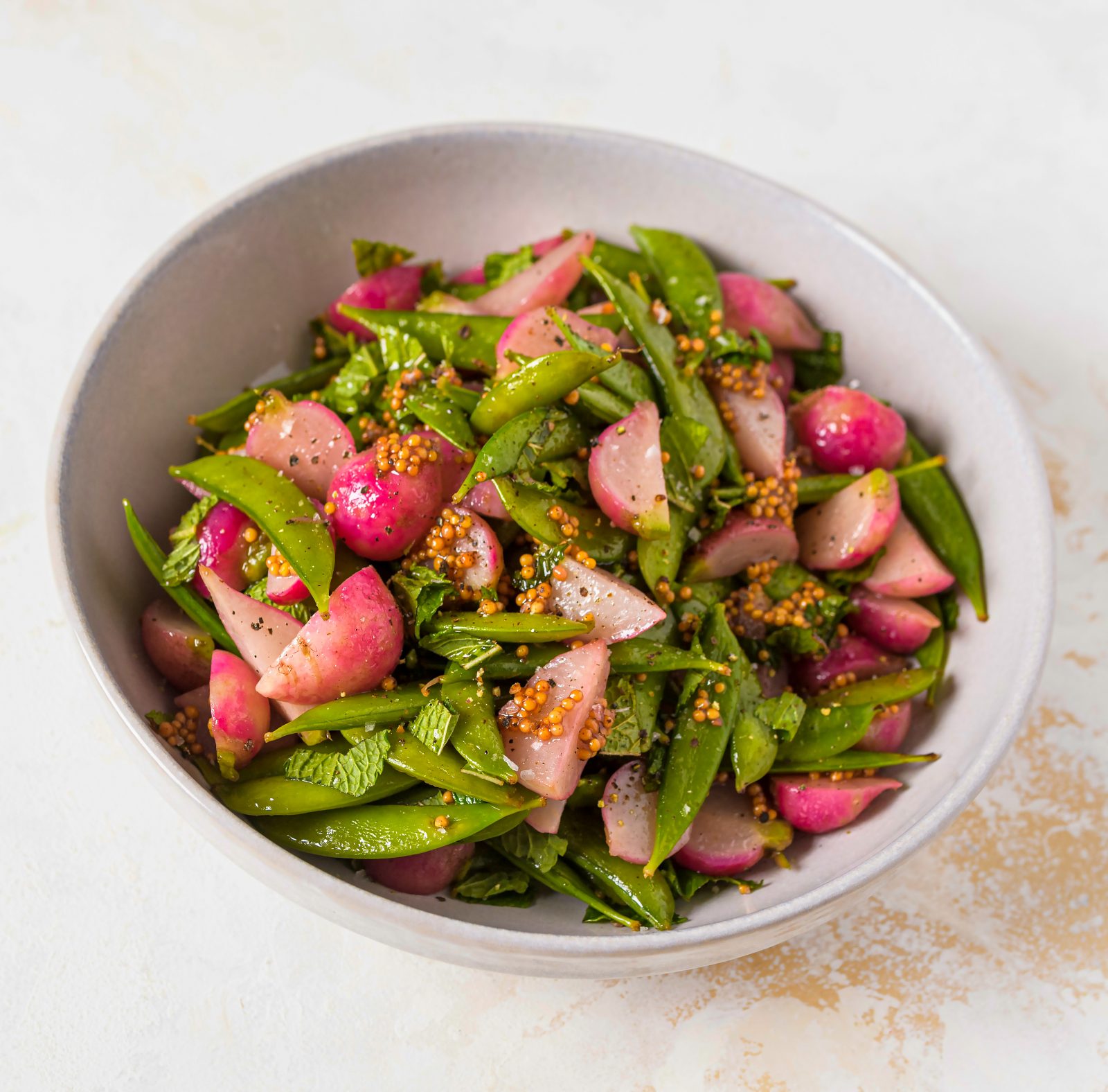Minty Radishes Snap Peas