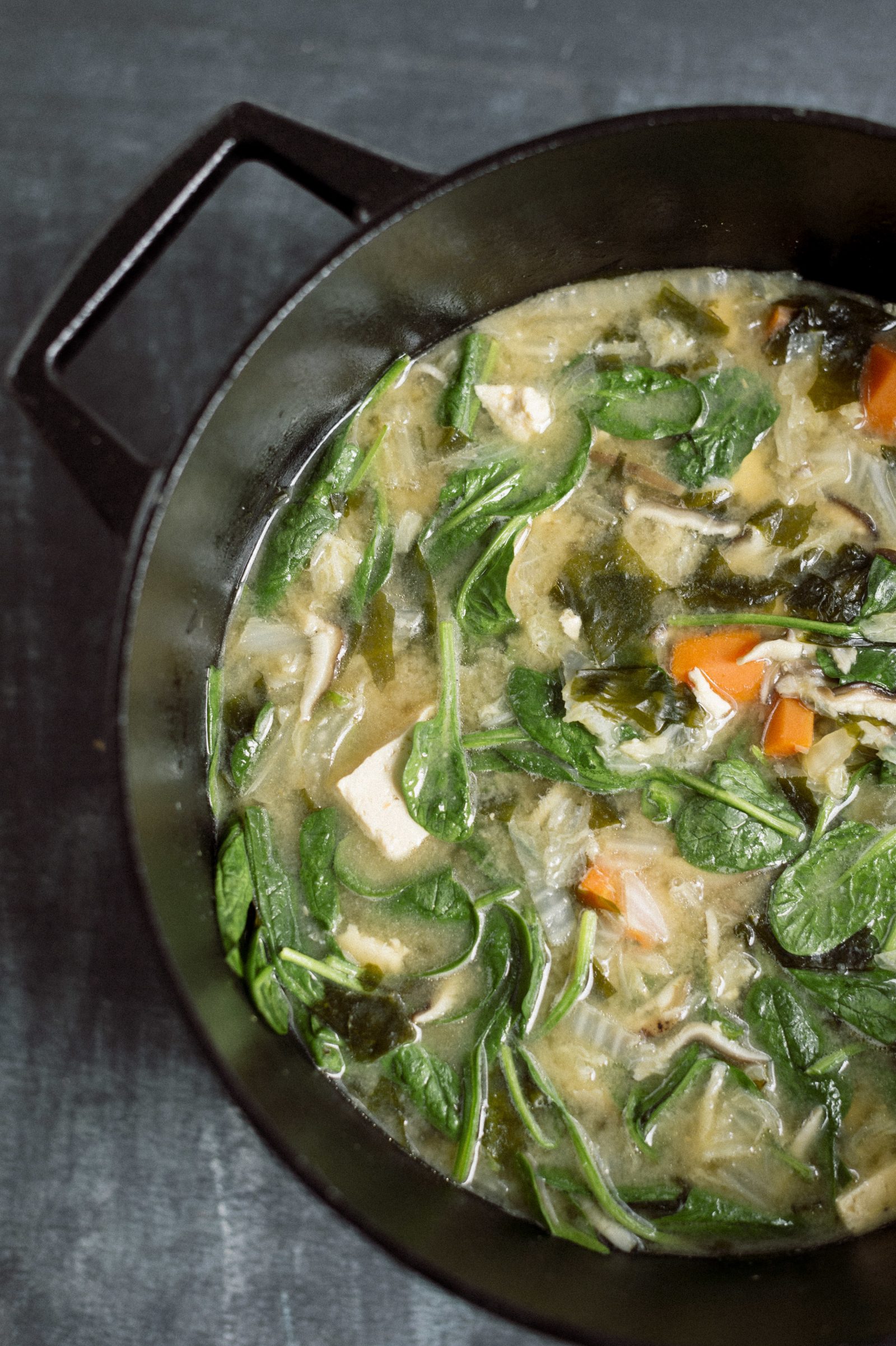 Miso-Shiitake Soup with Napa Cabbage