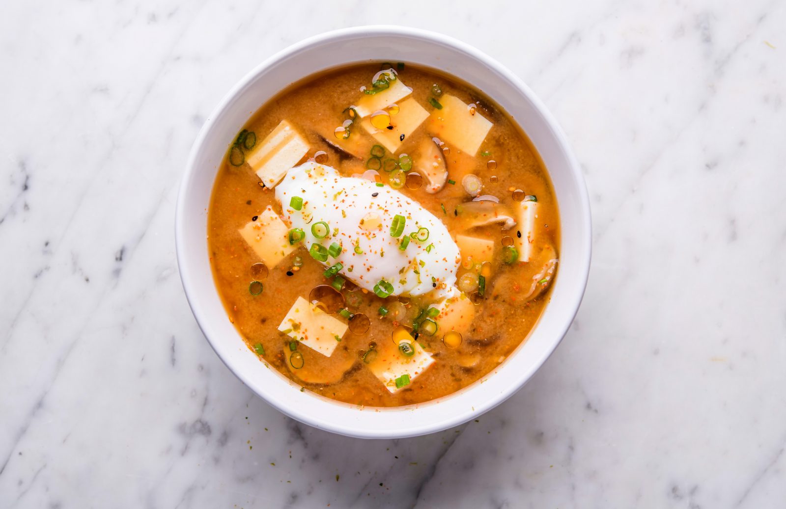Miso Soup Shiitake Mushrooms Poached Eggs