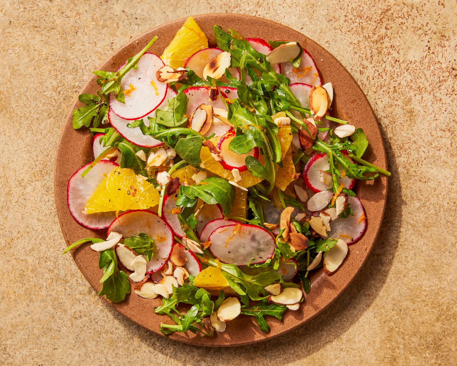 Orange Arugula Shaved Radish Salad