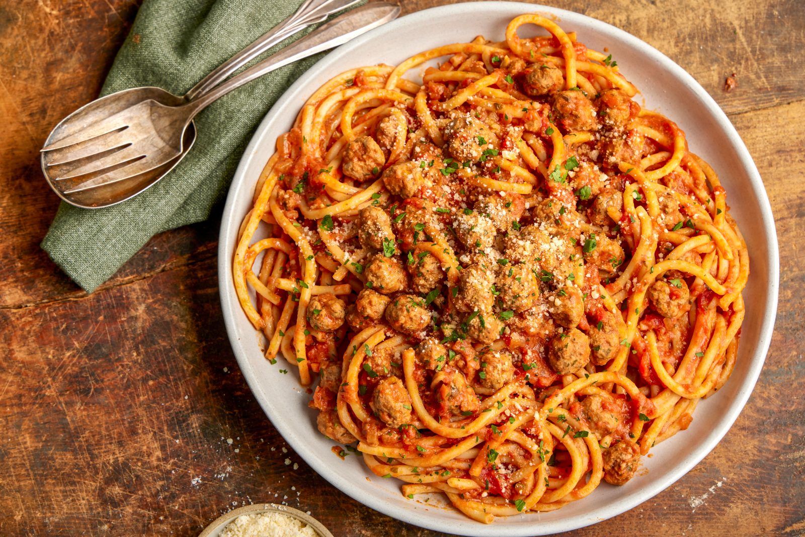 Original Spaghetti Meatballs Pasta alla Chitarra con Pallottine