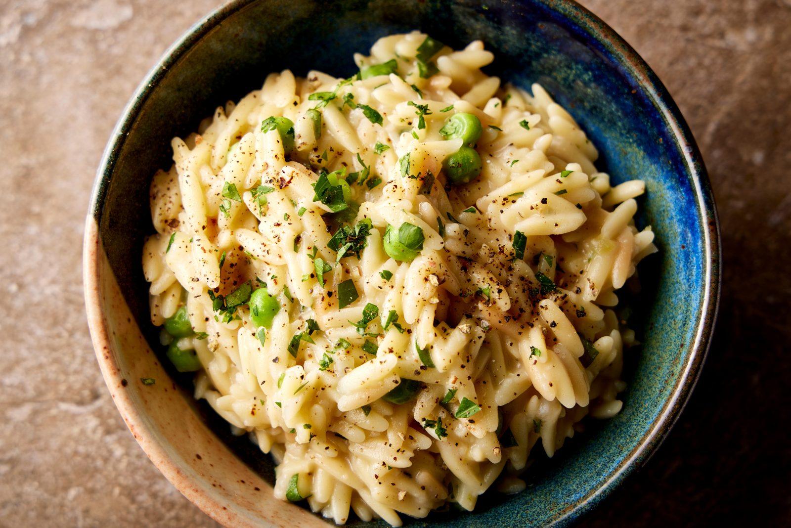 Orzotto Alfredo Sweet Peas