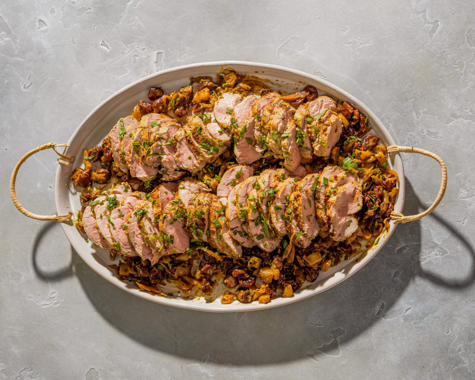 Pan Roasted Pork Tenderloin Apple Cherry Mostarda