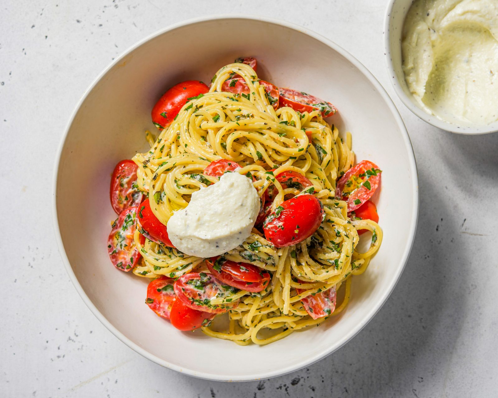 Pasta Ricotta Tomatoes Herbs