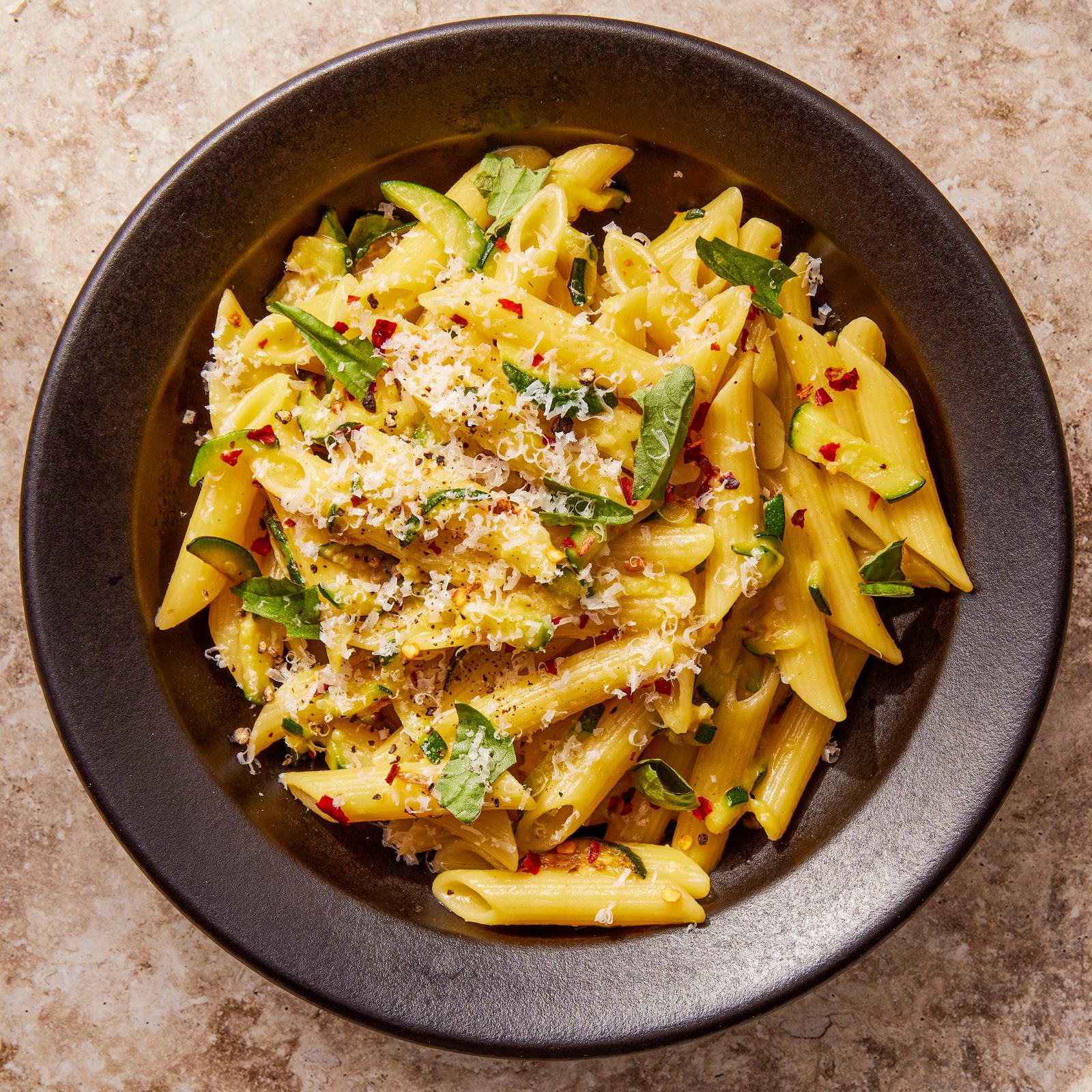 Penne Carbonara Zucchini