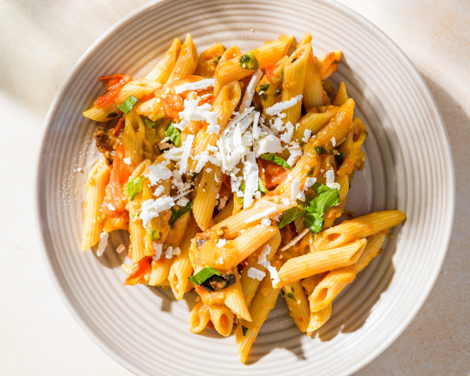 Penne Eggplant Tomatoes Ricotta Salata