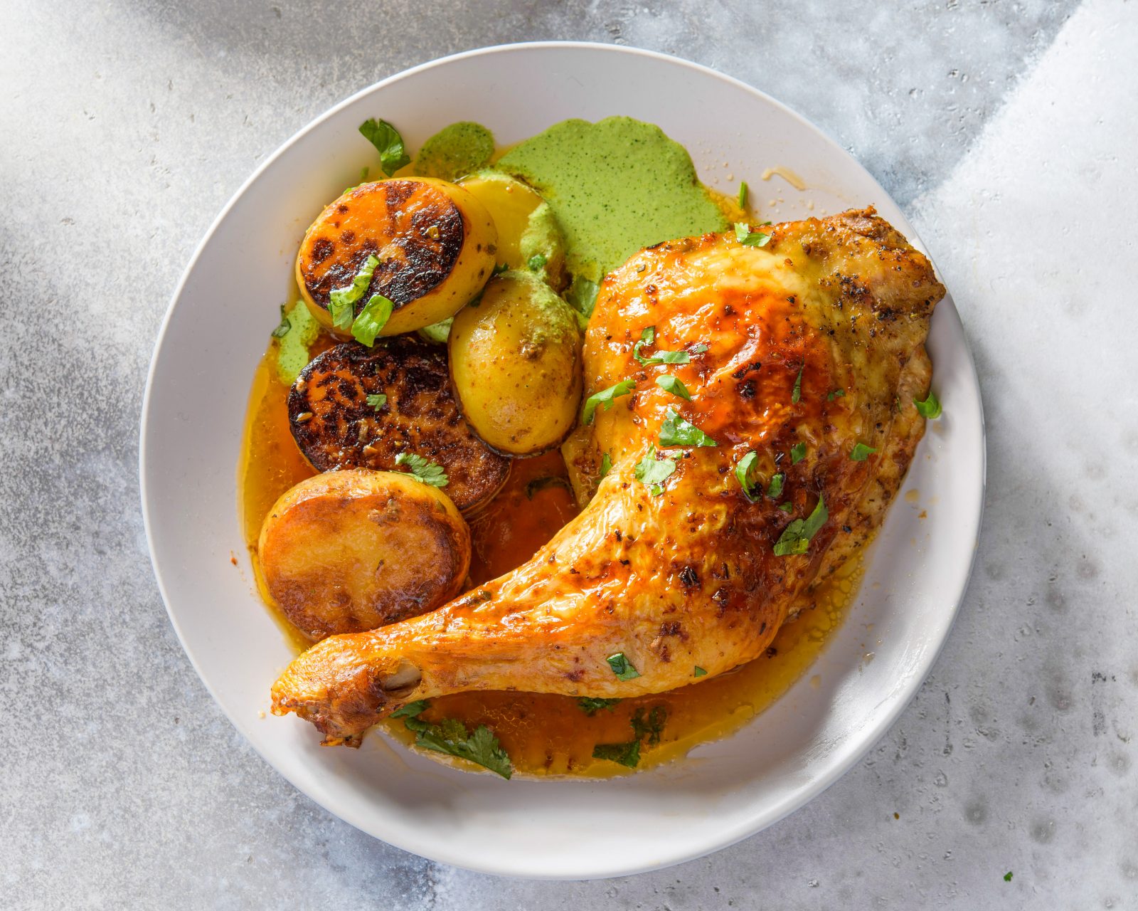 Peruvian Skillet Roasted Chicken Potatoes