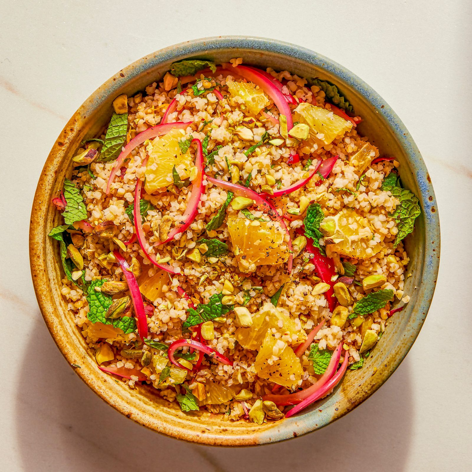 Pistachio Orange Bulgur Salad Mint
