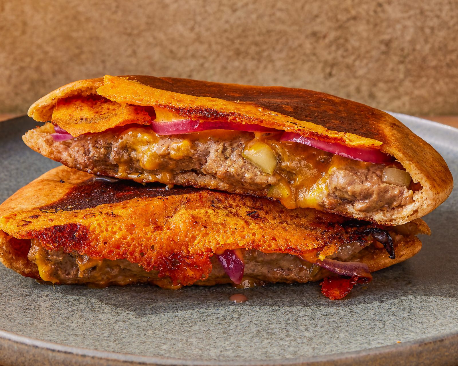 Pita Burgers Crisped Cheese