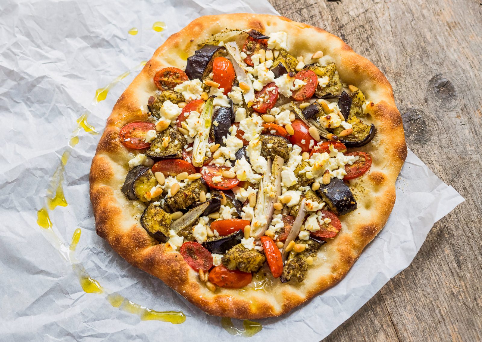 Pizza Roasted Eggplant Zaatar Feta