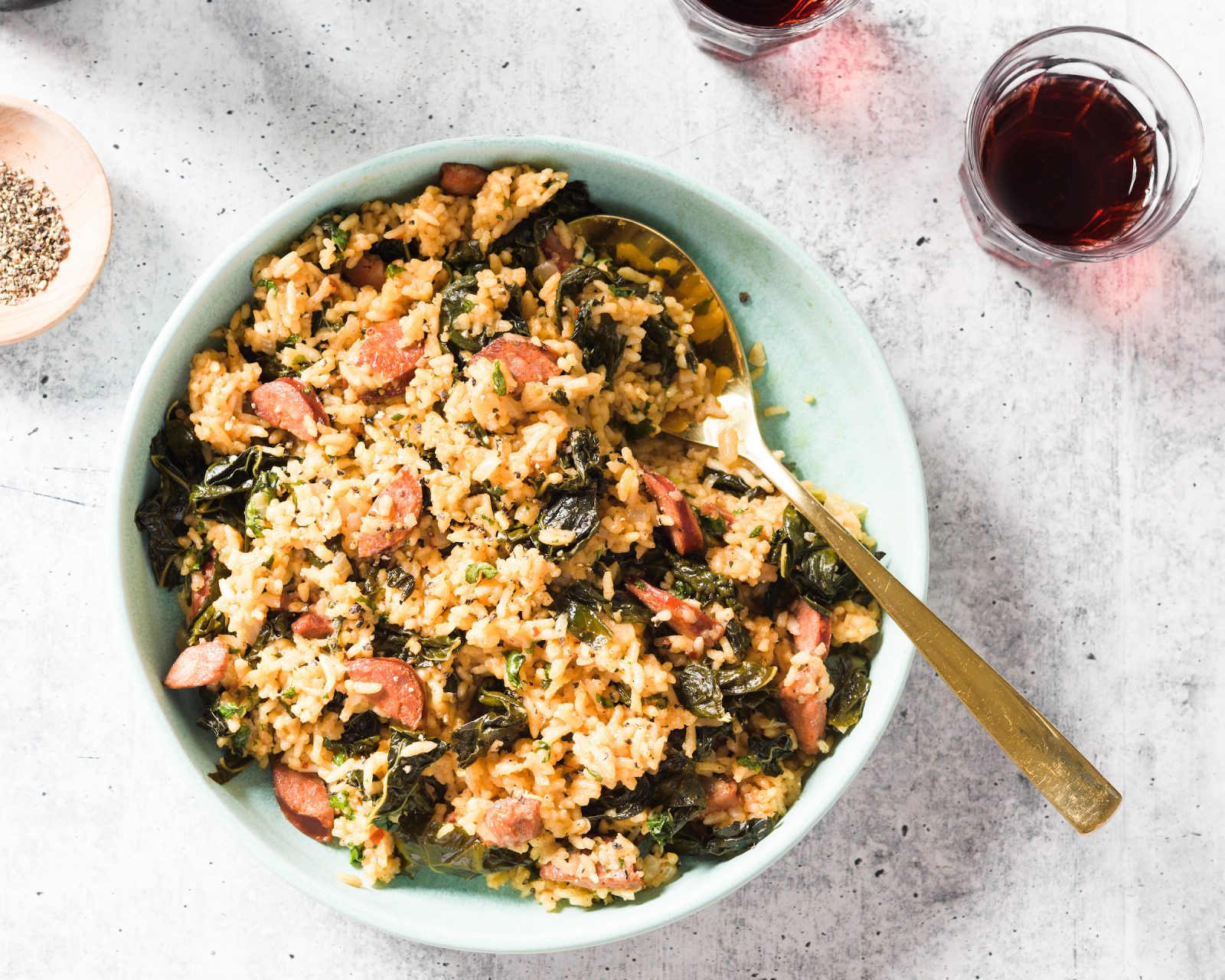 Portuguese Style Rice Kale Chili Oil