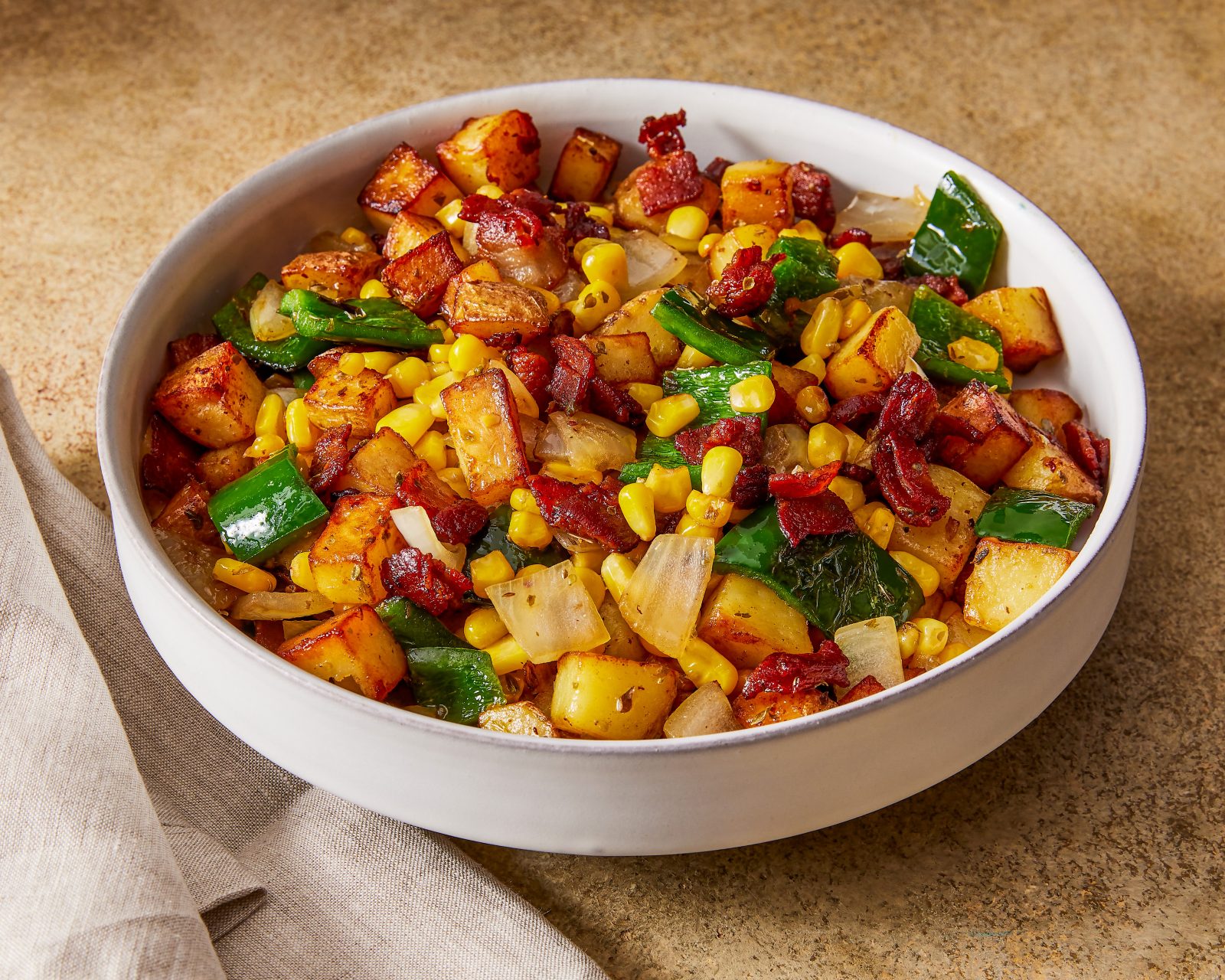 Potato Poblano Sweet Corn Hash