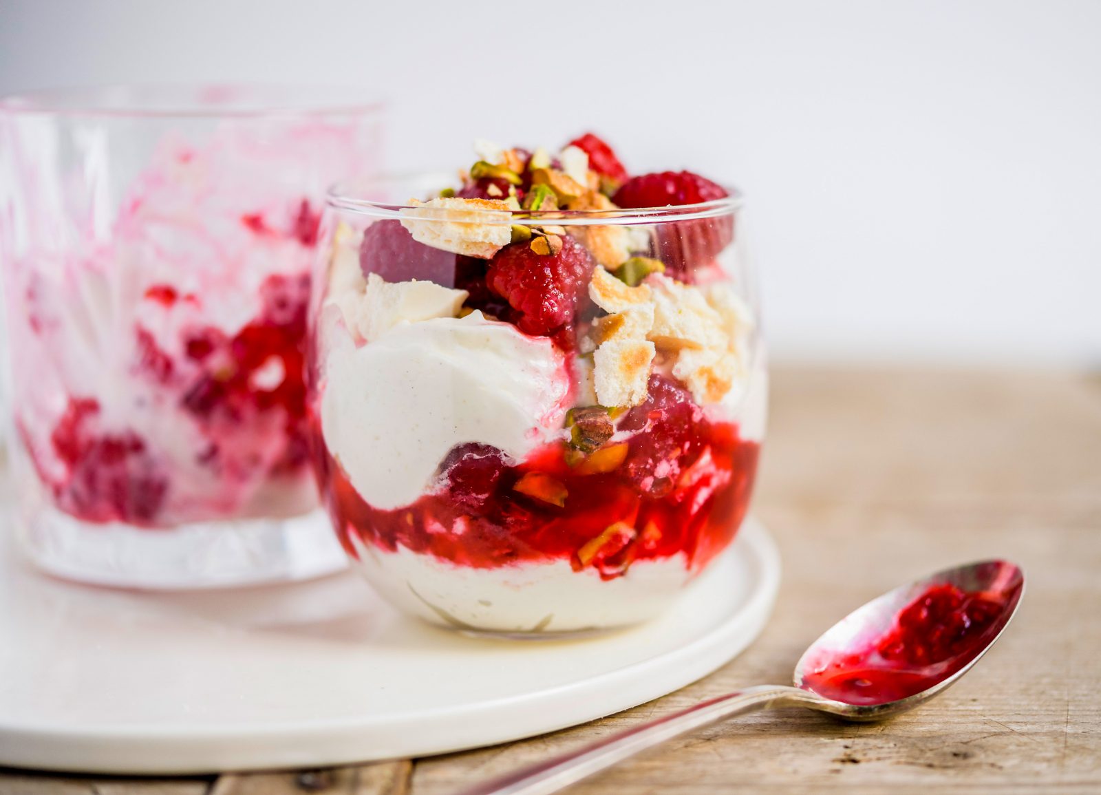 Raspberry Pistachio Meringue Spiced Whipped Cream