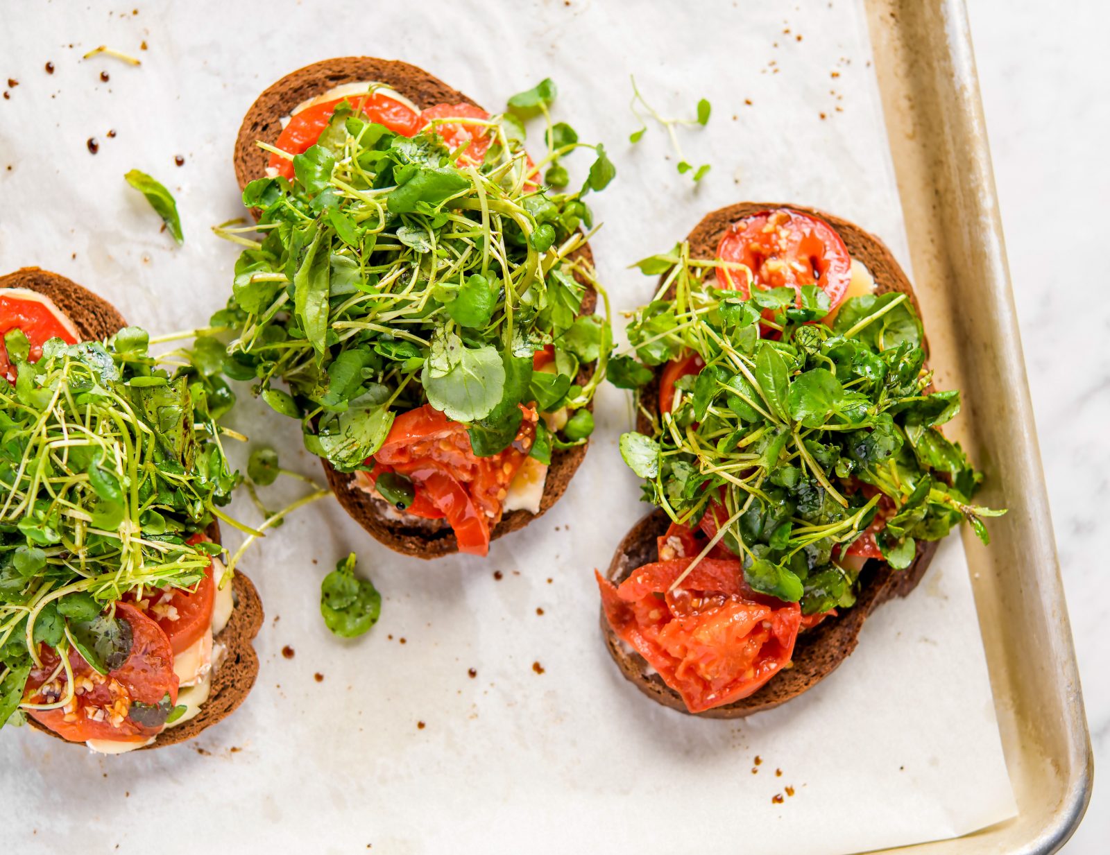 Roasted Tomato Bruschetta Taleggio Herbs