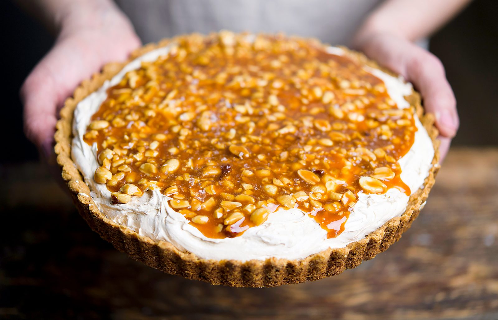 Salted Peanut Caramel Tart