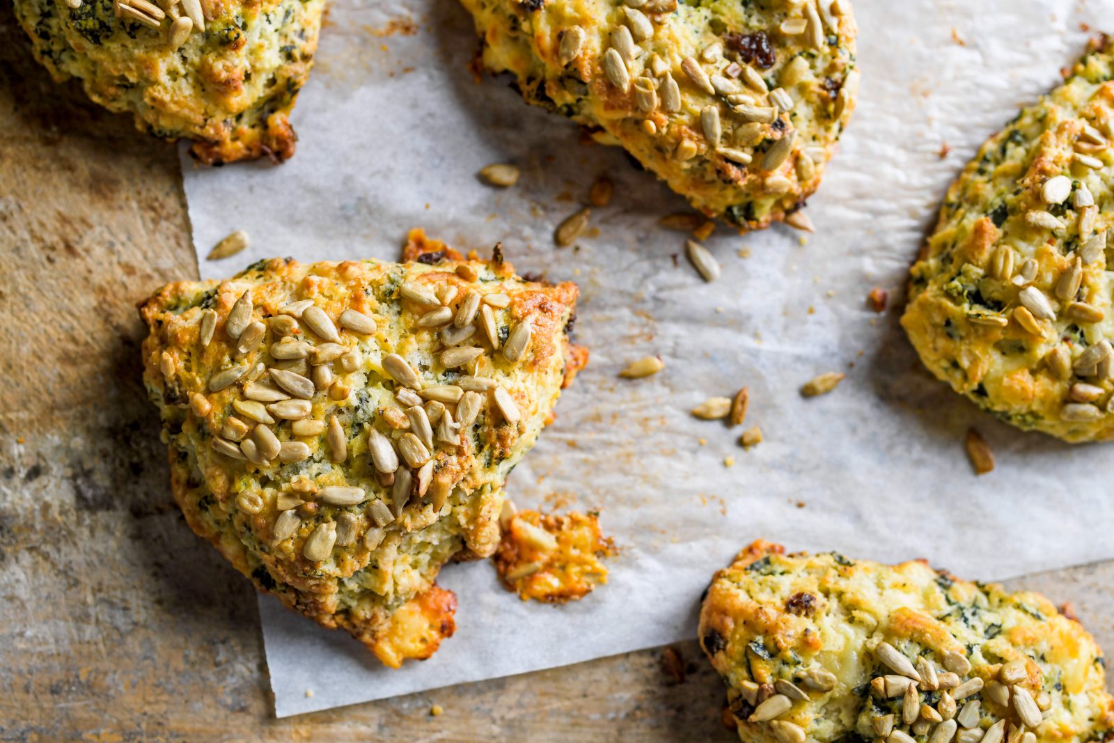 Savory Kale Two Cheese Scones