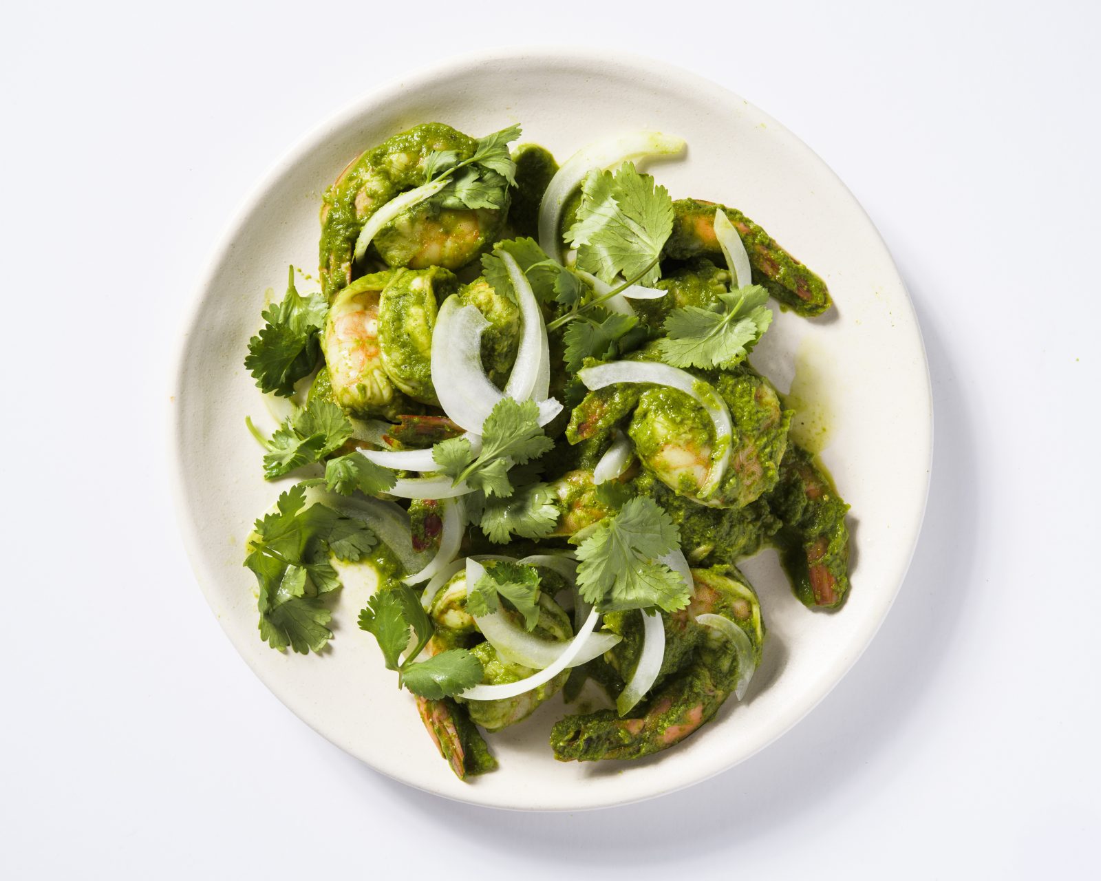 Shrimp Poblano Chili Cilantro Sauce