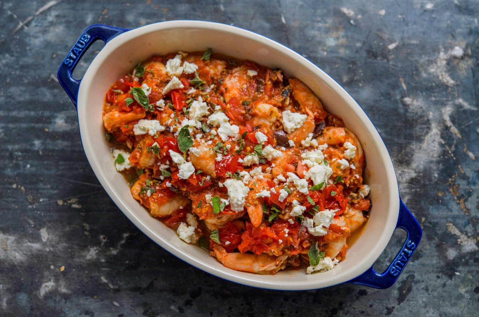 Shrimp with Feta Cheese Garides Saganaki