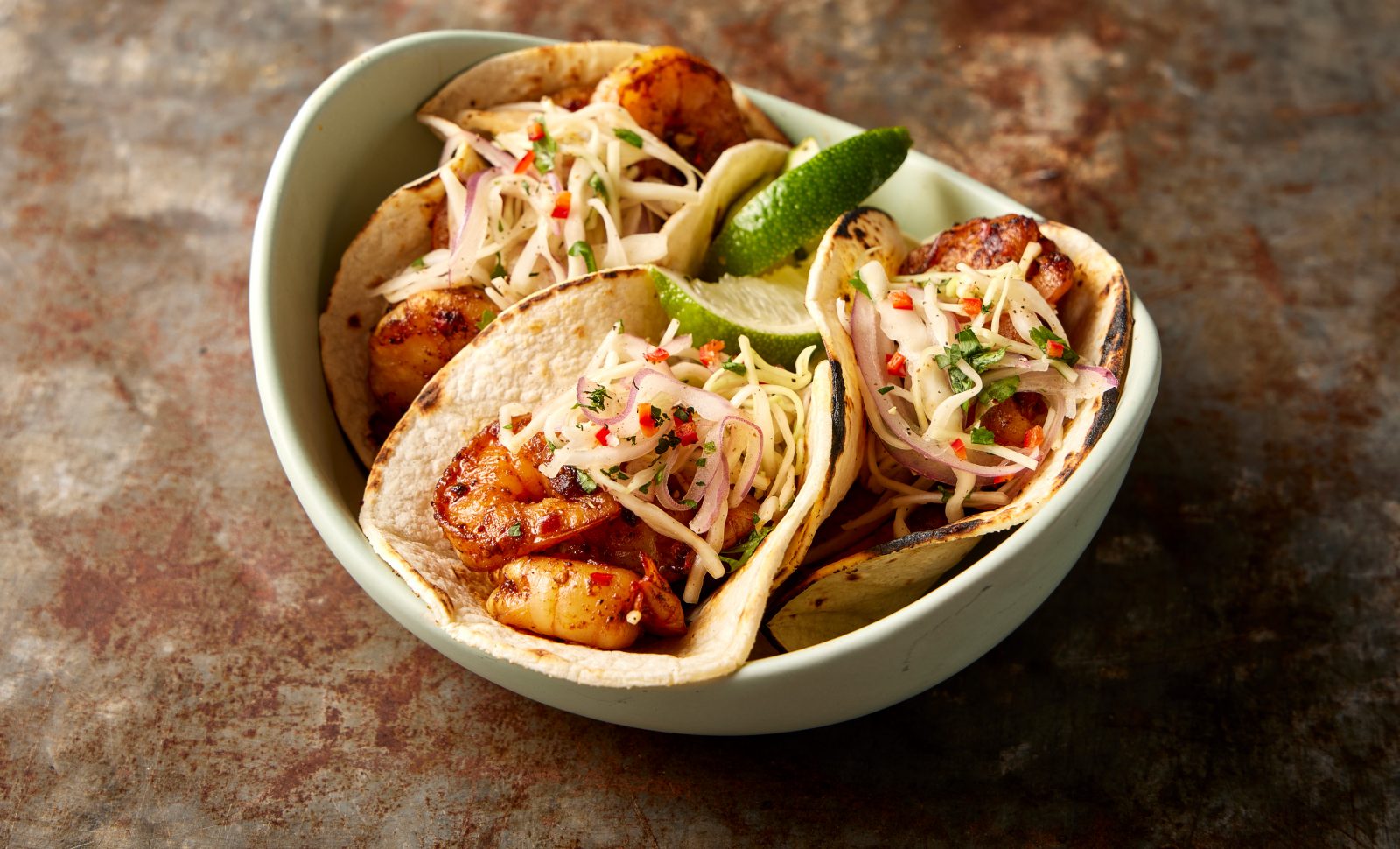 Single Seared Garlic Shrimp Tacos
