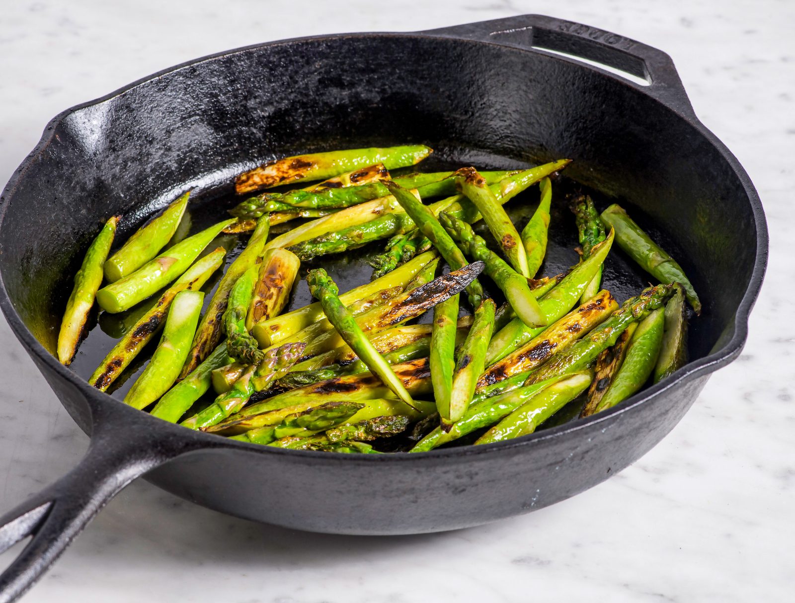 Skillet Charred Asparagus Lemon Tarragon