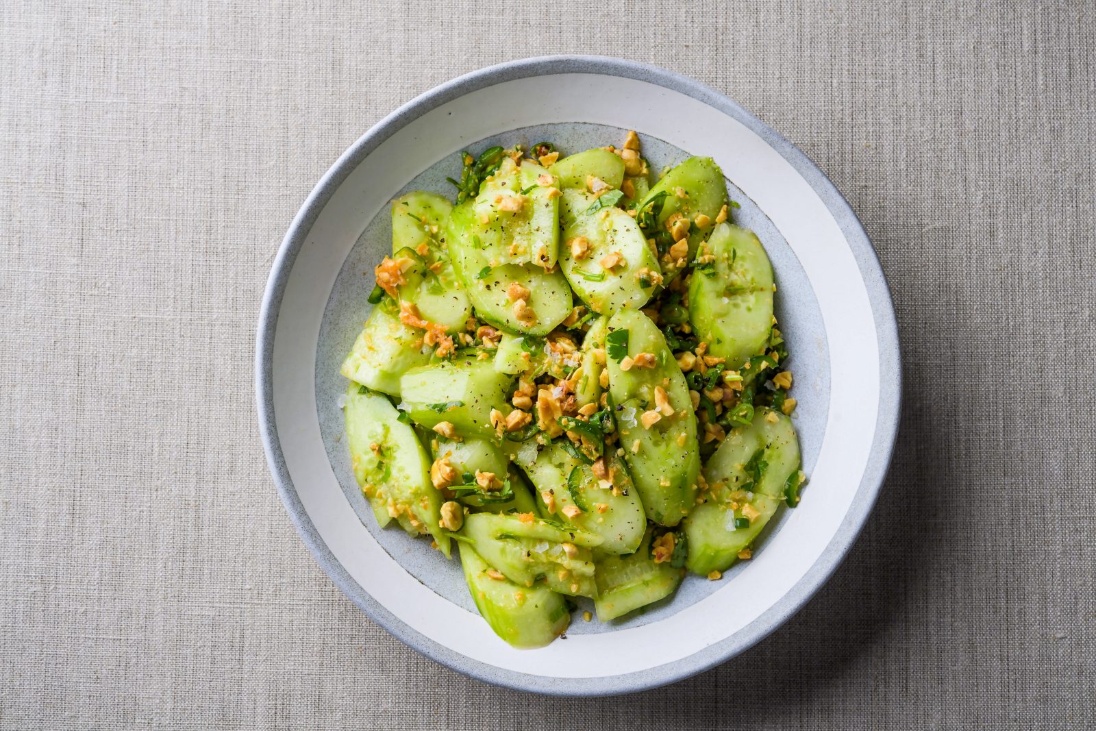 Smashed Cucumber Salad Peanuts Scallions Cilantro