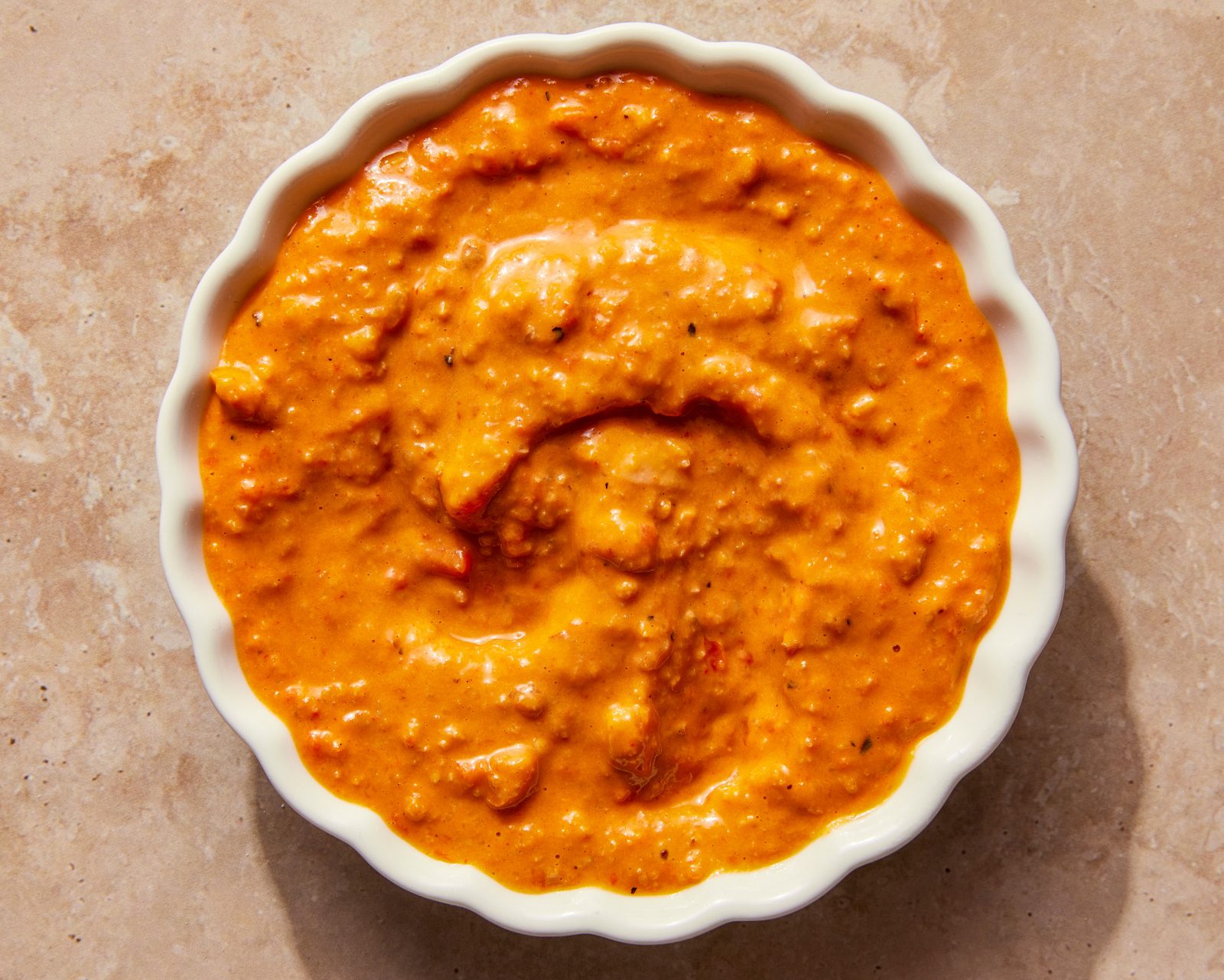 Smoky Roasted Pepper Sauce Almonds Sherry Vinegar