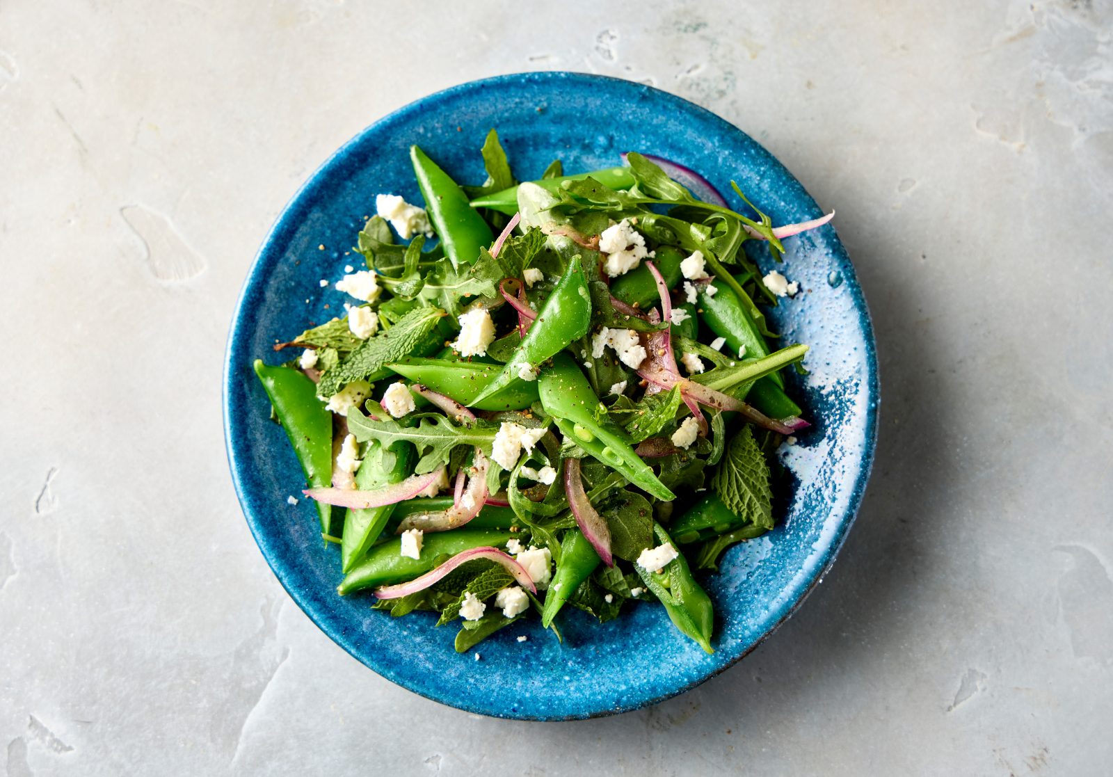 Snap Pea Salad Feta Lemon Mint