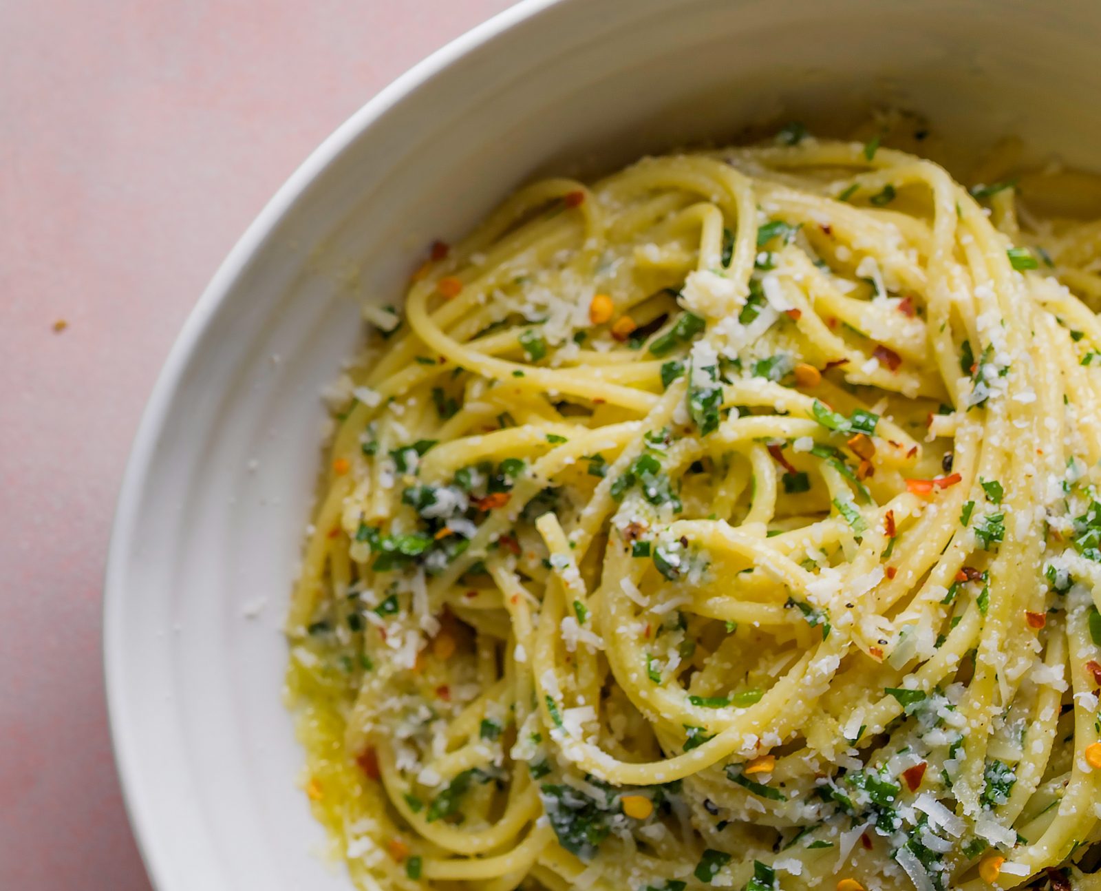 Spaghetti Lemon Parmesan Herbs