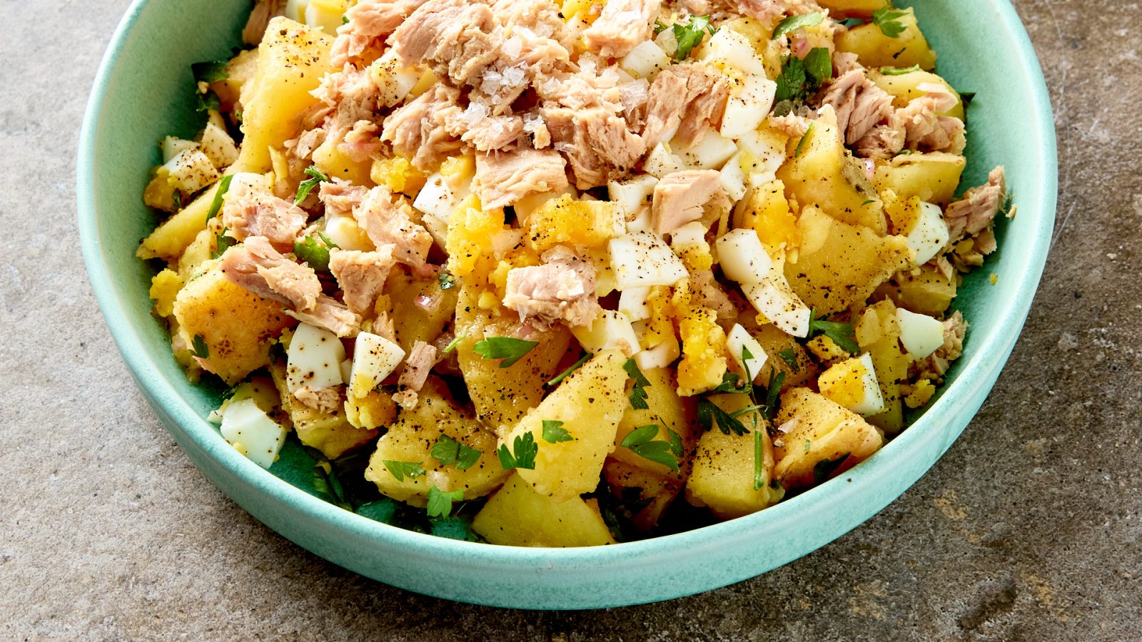 Spanish Potato Salad Tuna Eggs Patatas Alinadas