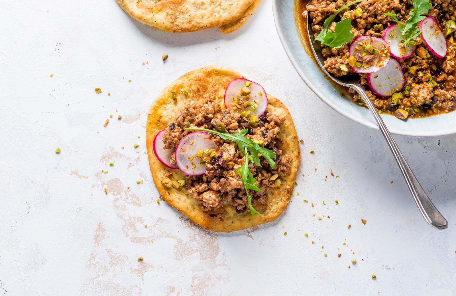 Spiced Ground Chicken Currants Pistachios