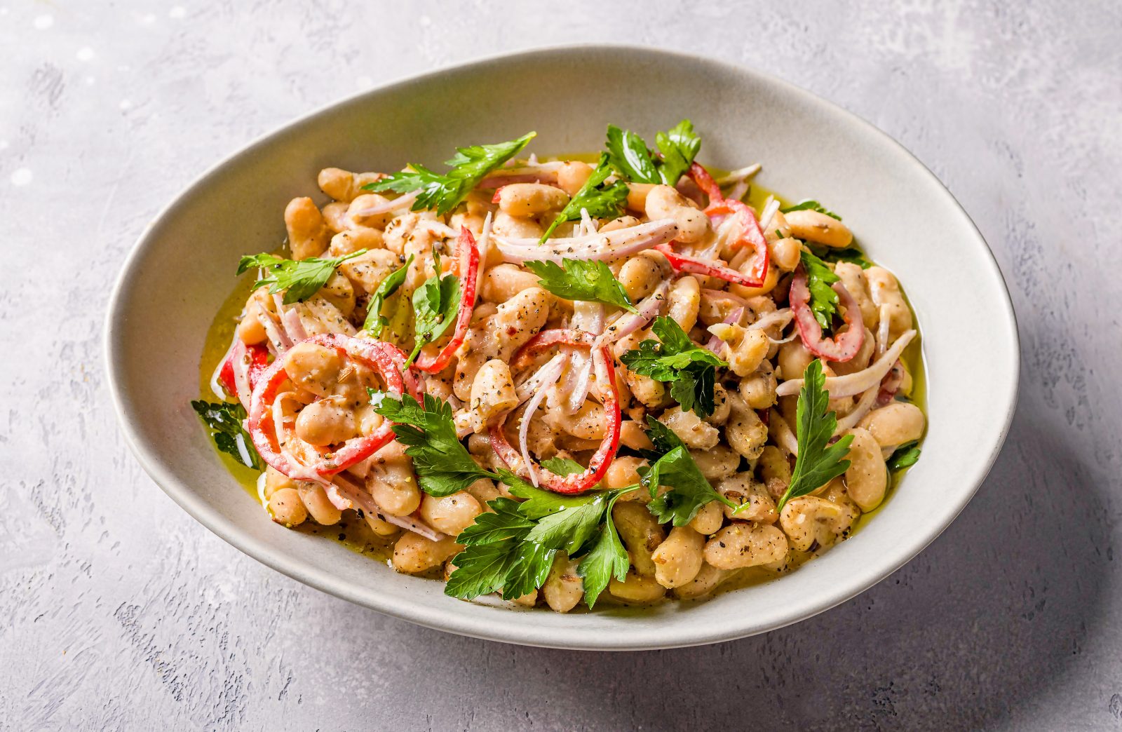 Spicy White Beans Tahini Lemon Parsley
