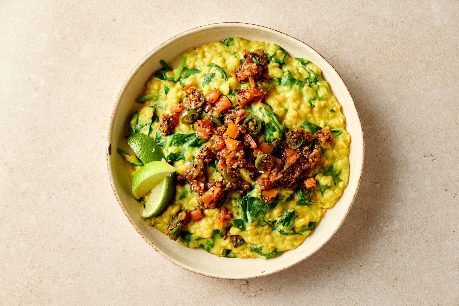 Sri Lankan Spinach Coconut Dal Tomato Tarka