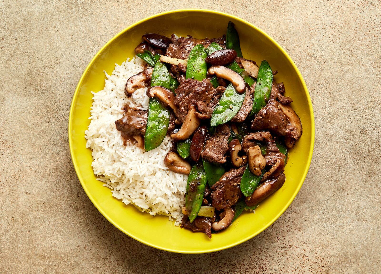 Stir Fried Beef Mushroom Peas