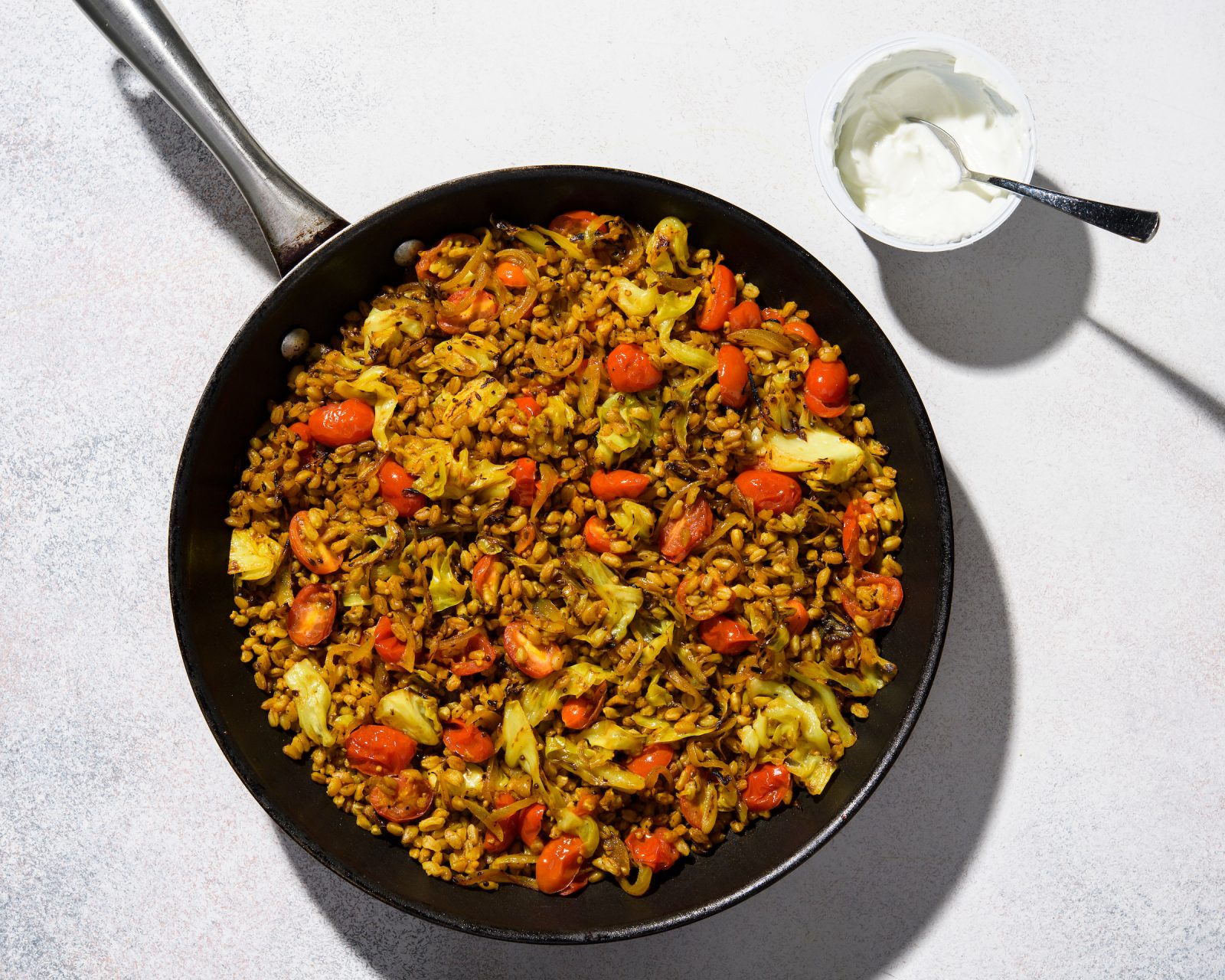 Stir Fried Grains Charred Cabbage Tomatoes Cook What You Have Milk Street