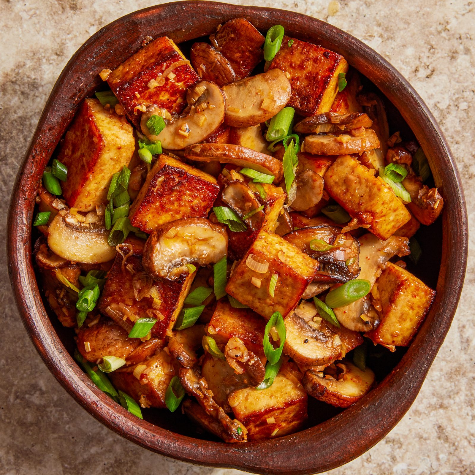 Stir Fried Tofu Mushrooms Lemon Grass