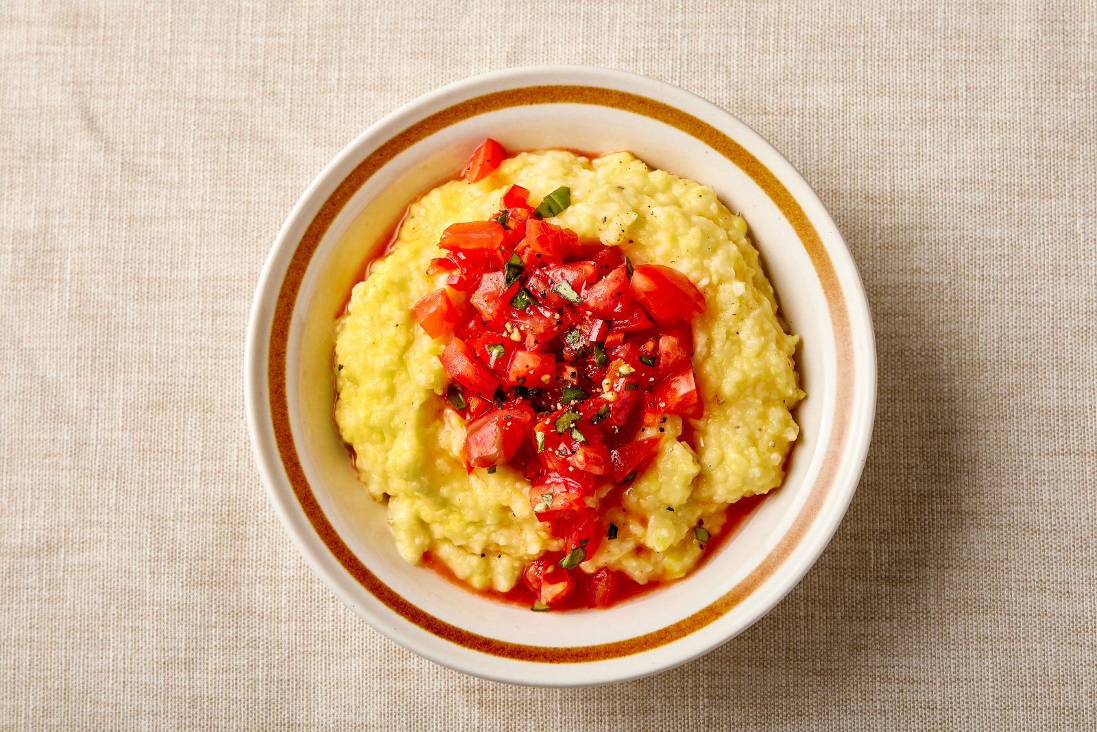 Sweet Corn Polenta Tomato Basil
