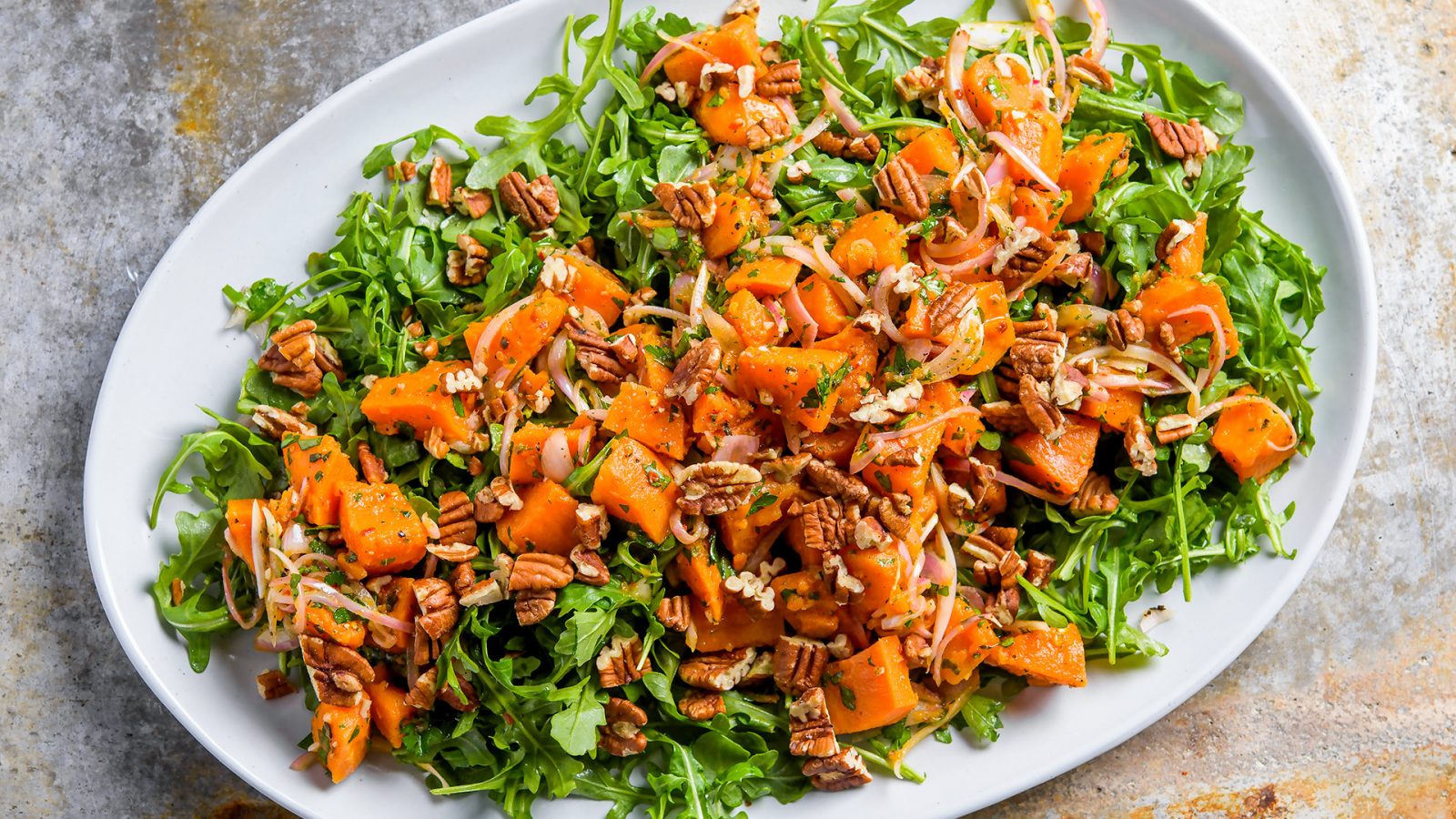 Sweet Potato Arugula Salad Chimichurri Vinaigrette