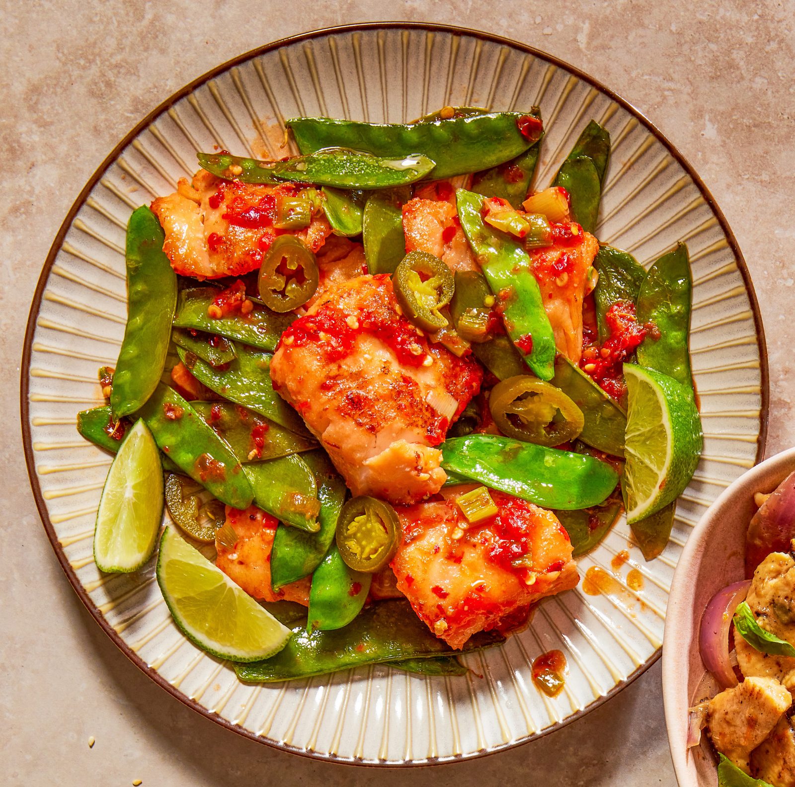 Sweet Spicy Stir Fried Fish Snow Peas