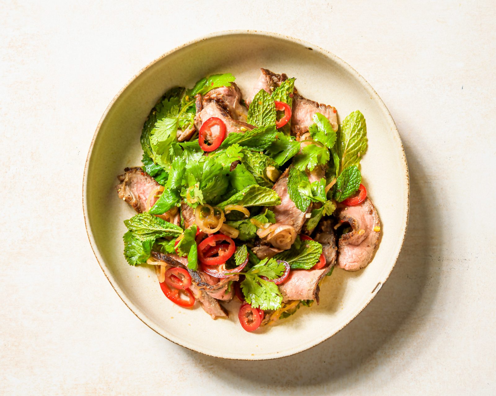 Thai Steak Herb Salad Spicy Lime Sauce