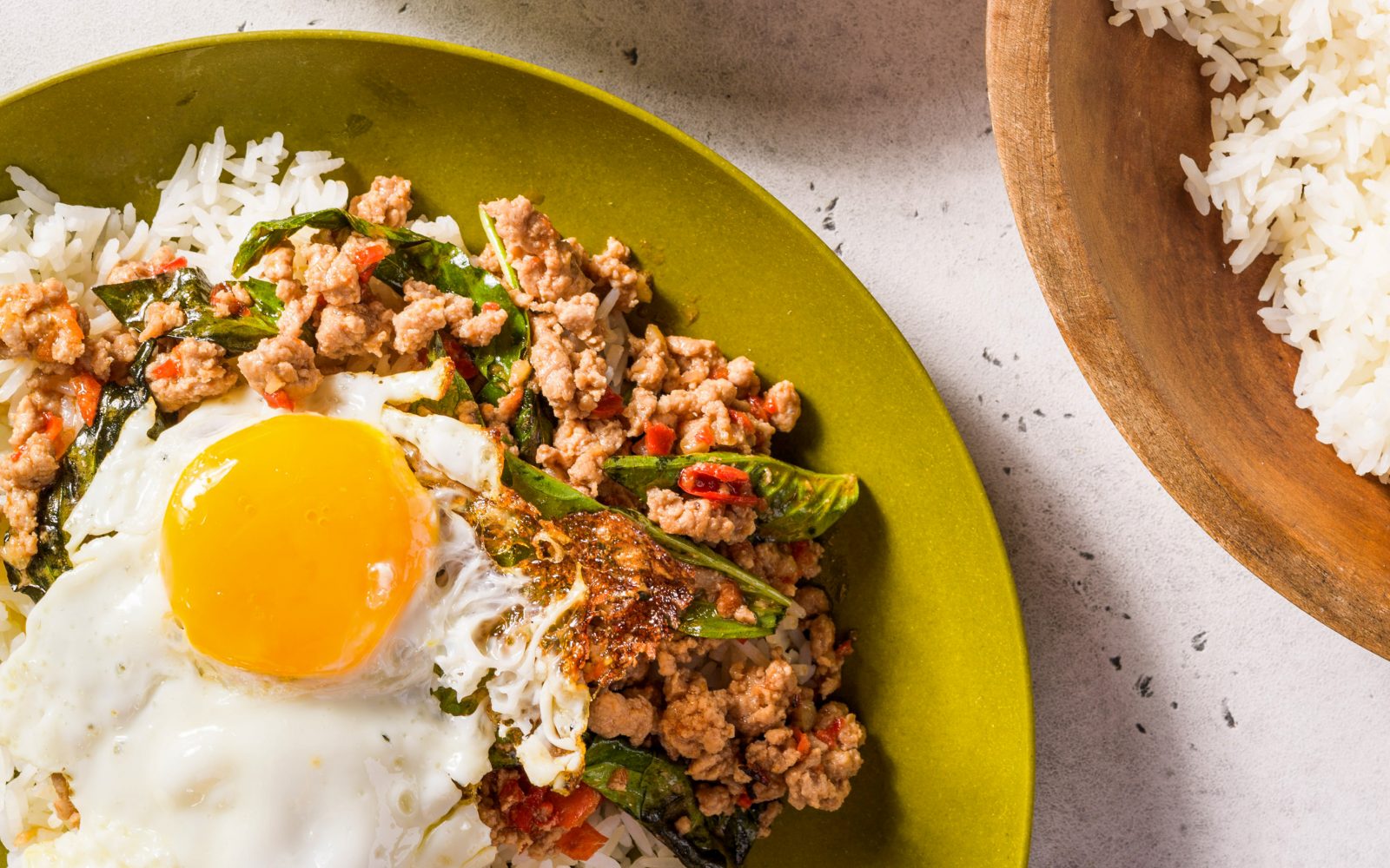 Thai Stir Fried Pork with Basil Chilies Garlic