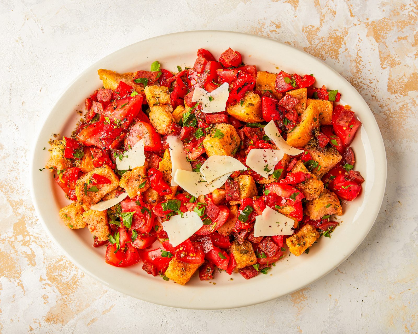 Tomato Bread Chorizo Salad Sherry Vinaigrette