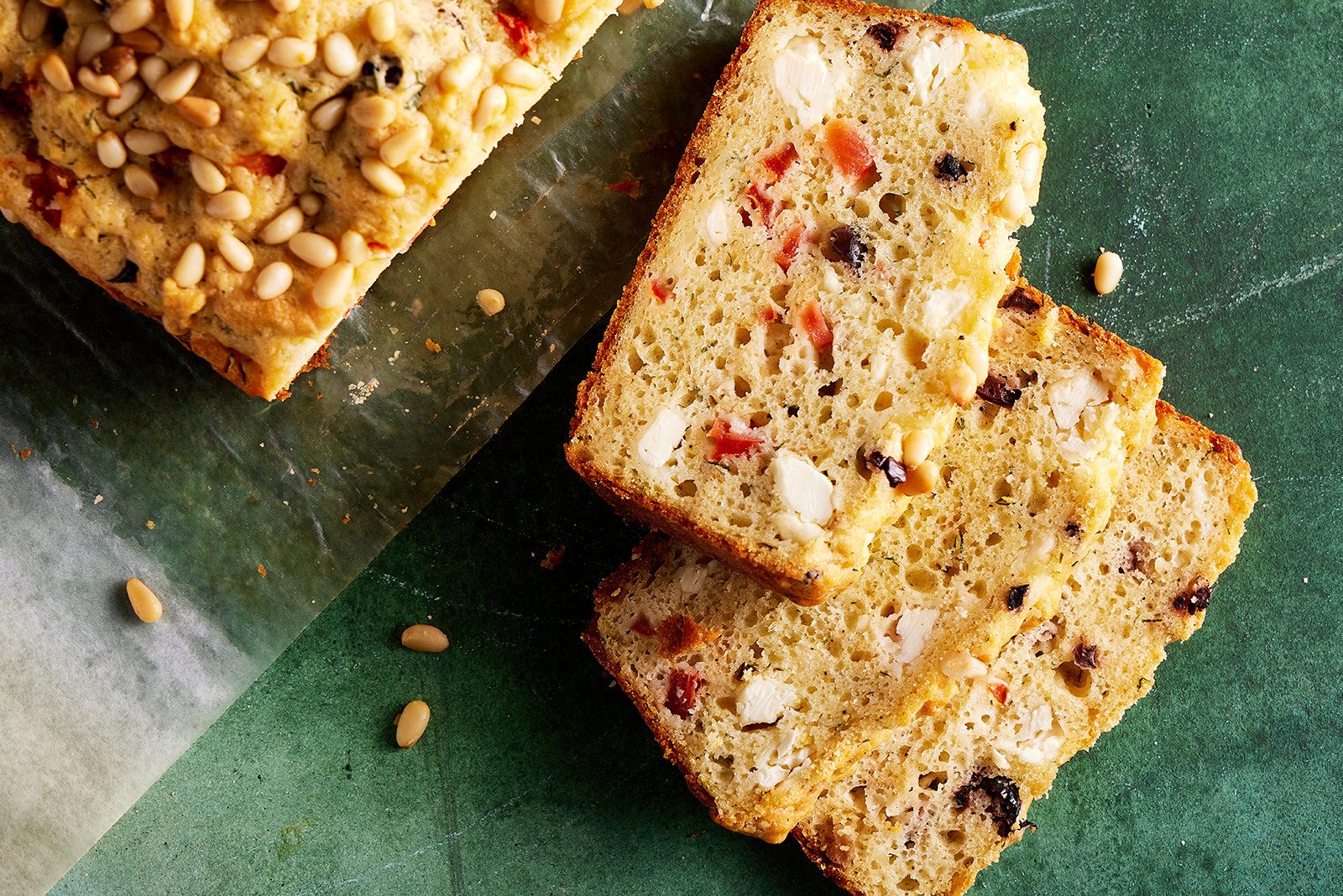 Tomato Feta Black Olive Quick Bread