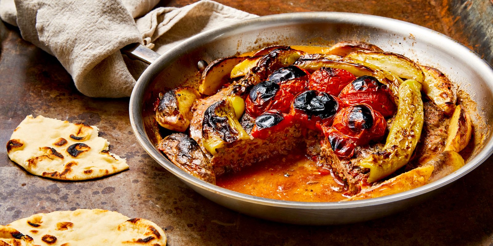 Turkish Skillet Kebab Peppers Tomatoes