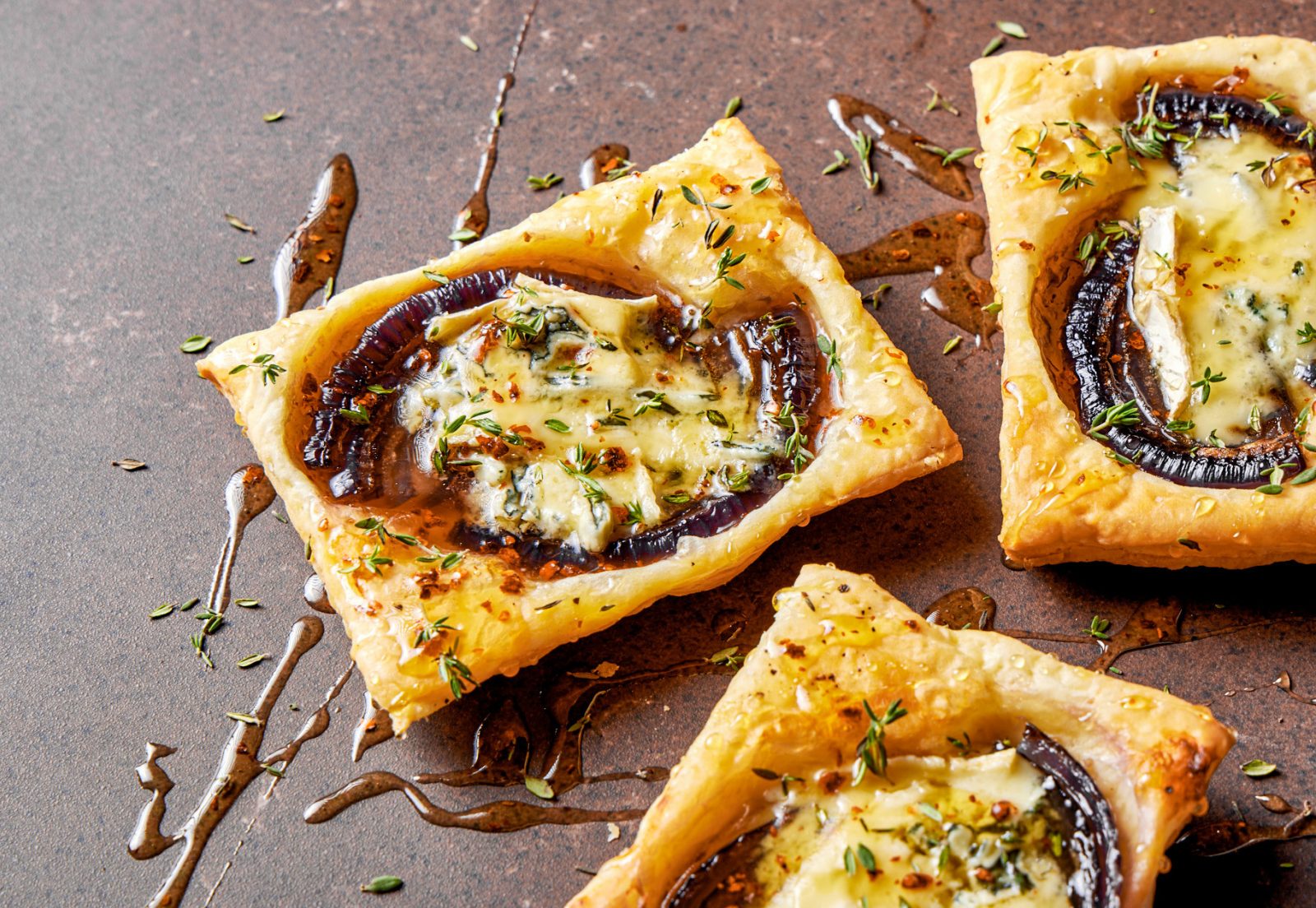 Upside Down Hot Honey Cambozola Tarts