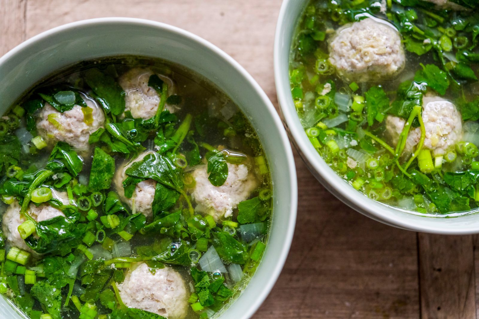 Vietnamese Meatball and Watercress Soup Canh