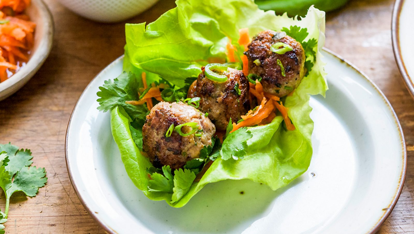Vietnamese Style Meatball Lettuce Wraps