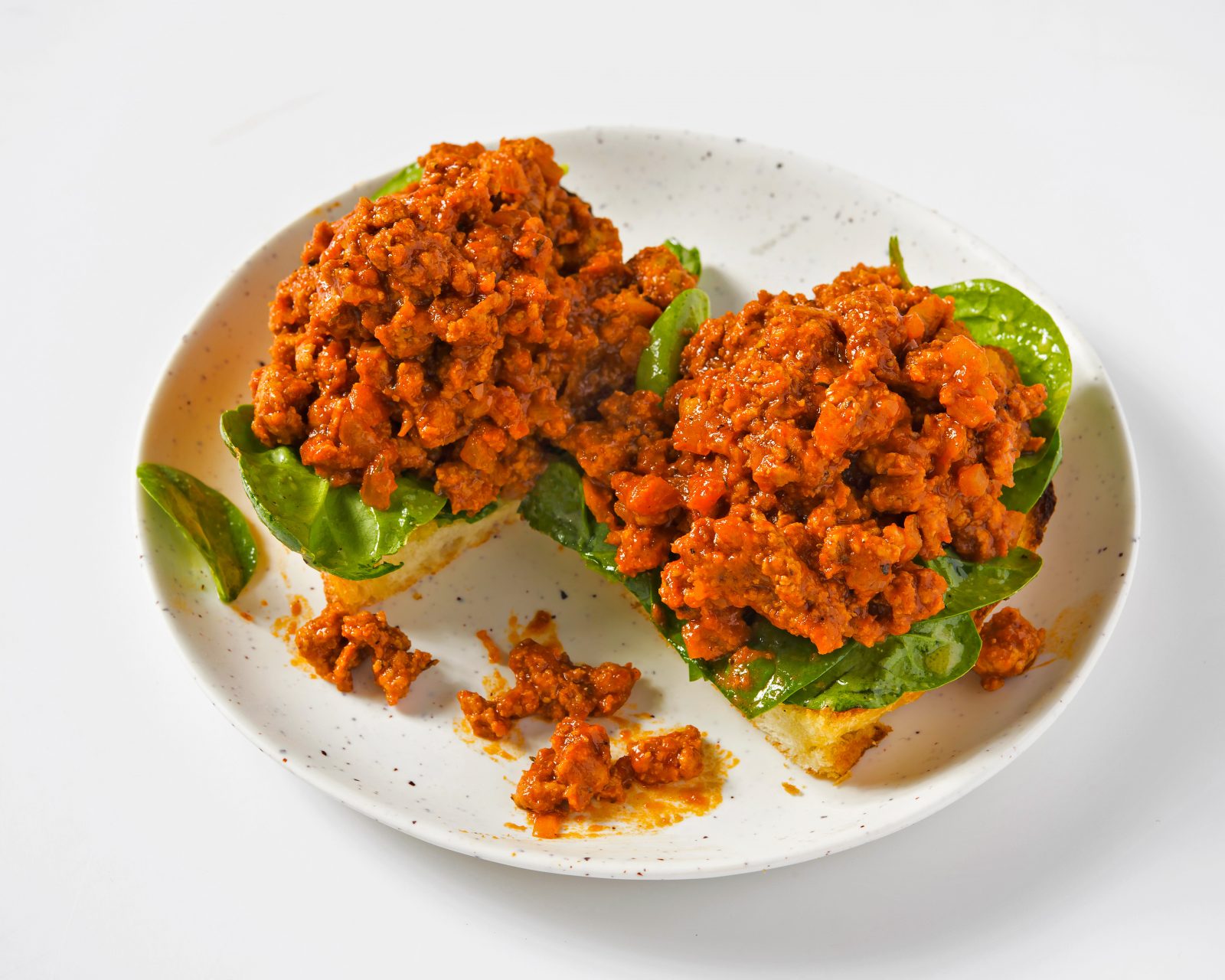 Vivian Howard Sloppy Joe Toasts Spinach Salad