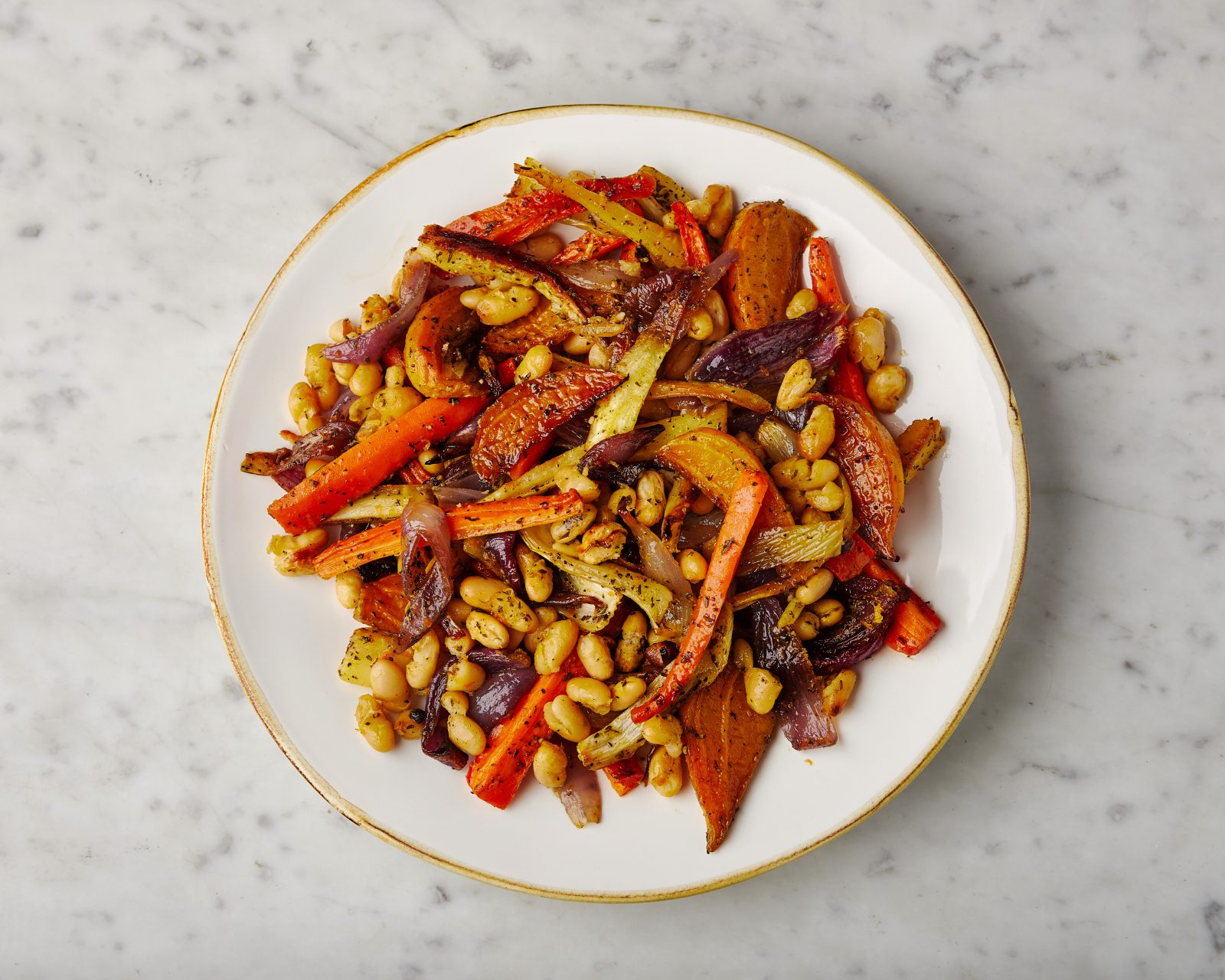White Beans Carrots Roasted Orange Vinaigrette